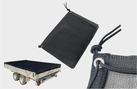 Anhängernetz Feinmaschig mit Gummiseil, schwarz, 2,50 x 4,50m